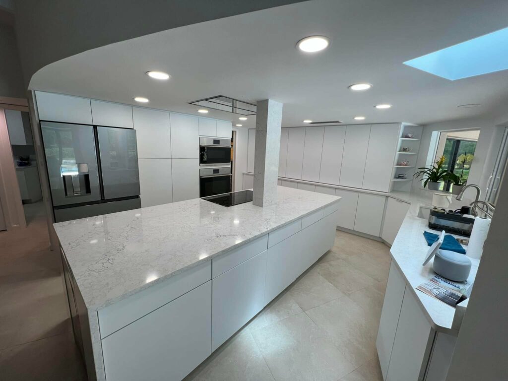 modern kitchen renovation in clearwater florida with offwhite cabinets