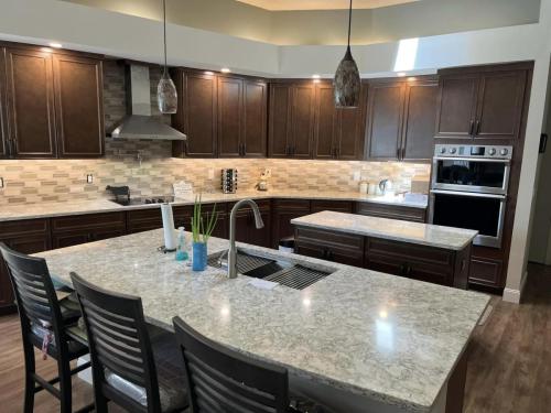 walnut cabinets in classic kitchen