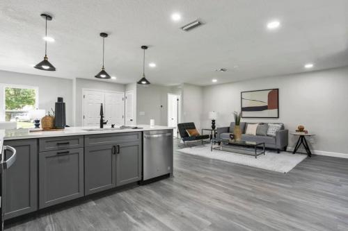 modern slate kitchen with new cabinets